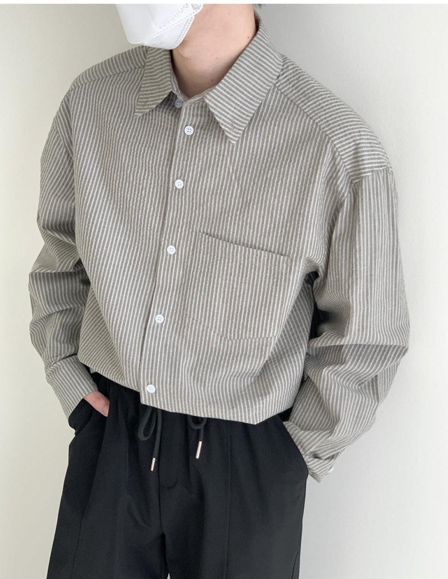 Pinstripe Cotton Versatile Shirt