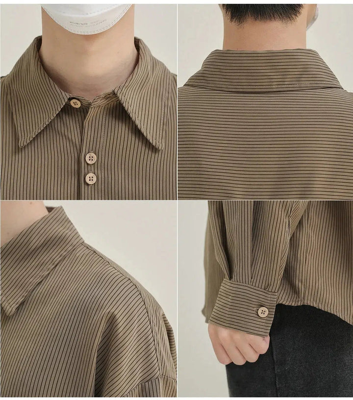 Pinstripe Long-sleeved Shirt