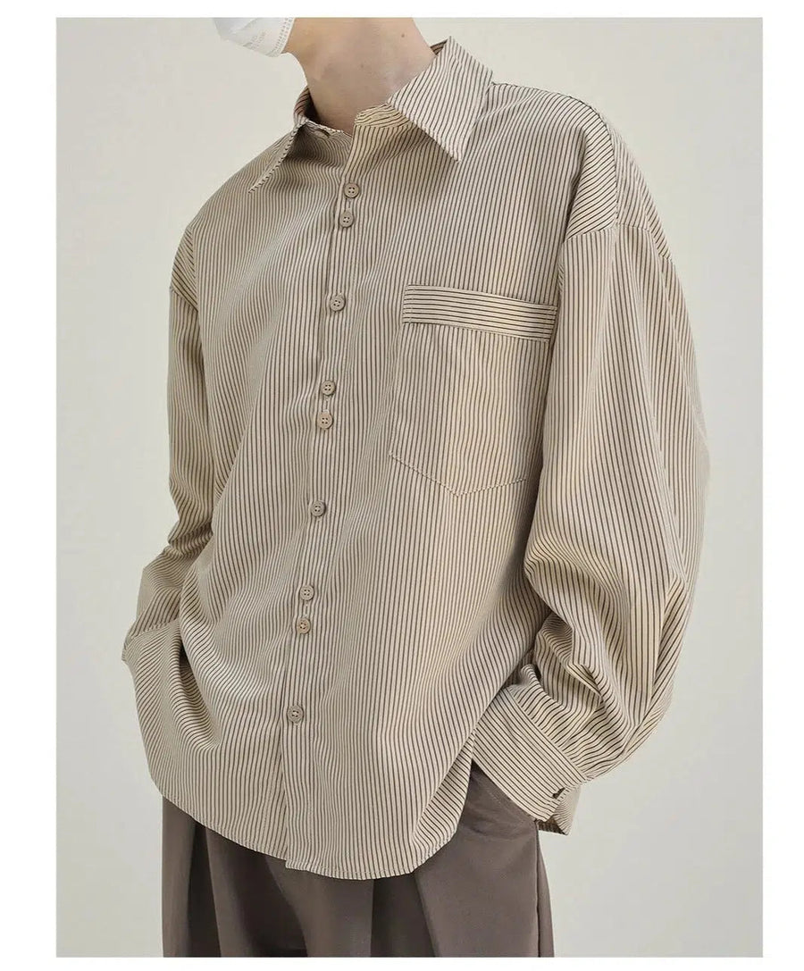 Pinstripe Long-sleeved Shirt