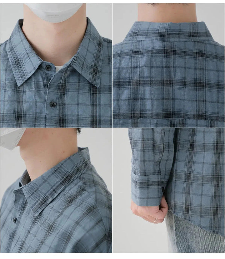 Plaid Button-Up Long Sleeve Shirt