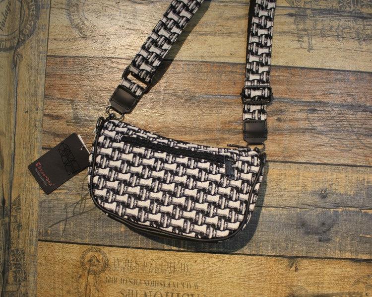 Plaid Canvas Crossbody Bag