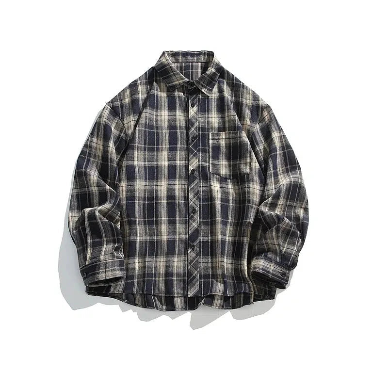 Plaid Long Sleeve Button-Up Shirt