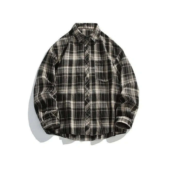 Plaid Long Sleeve Button-Up Shirt