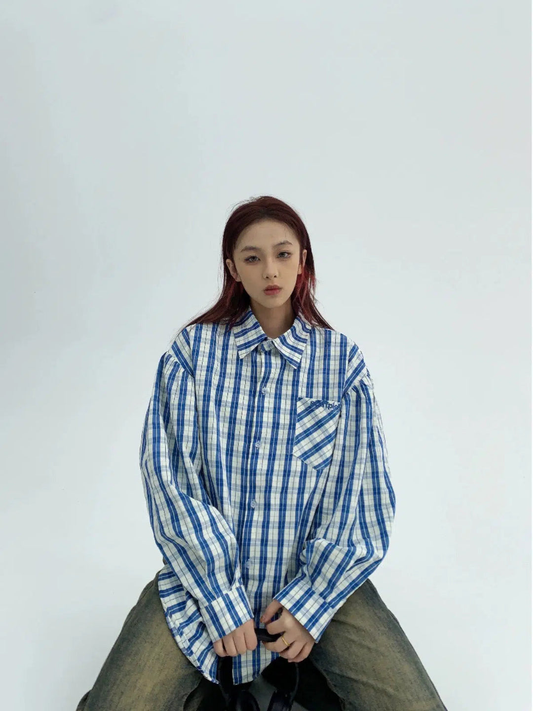 Plaid Oversized Button-Up Shirt