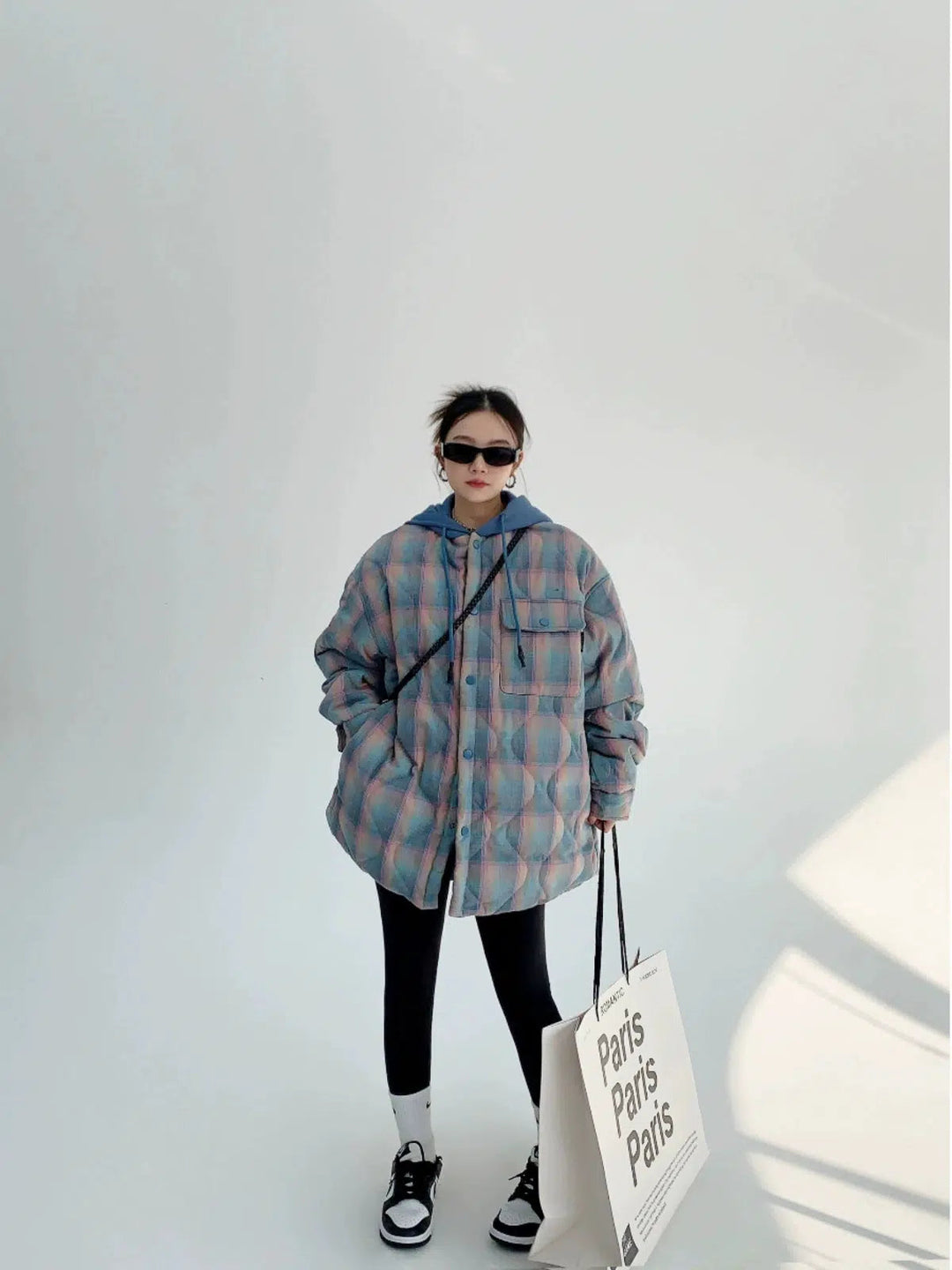 Plaid Oversized Hooded Coat