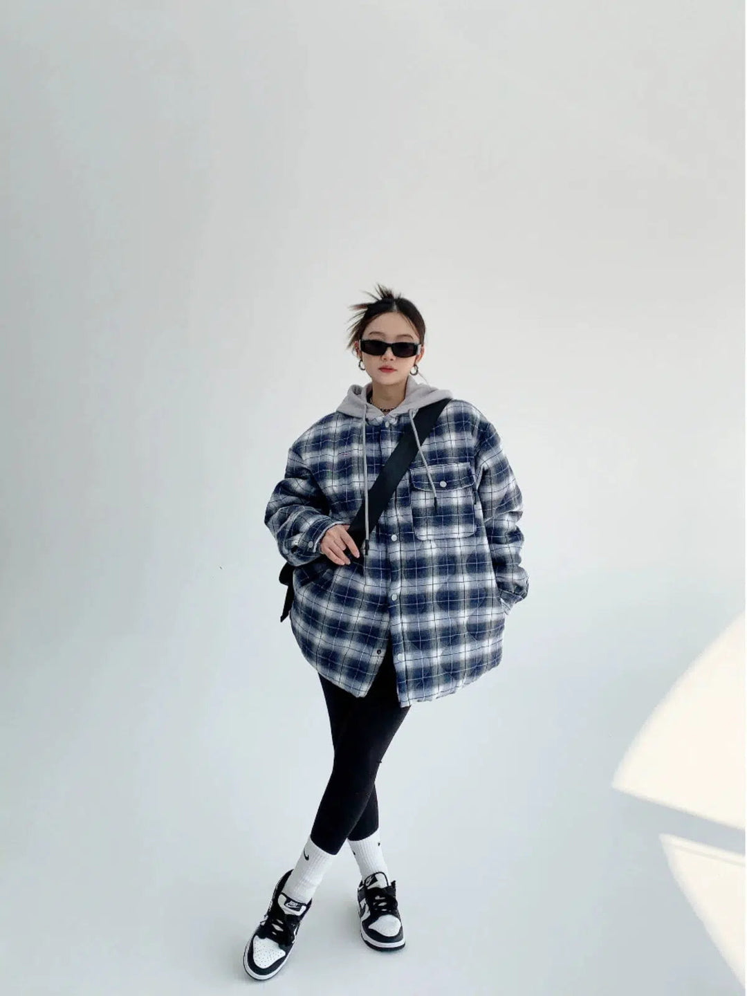 Plaid Oversized Hooded Coat