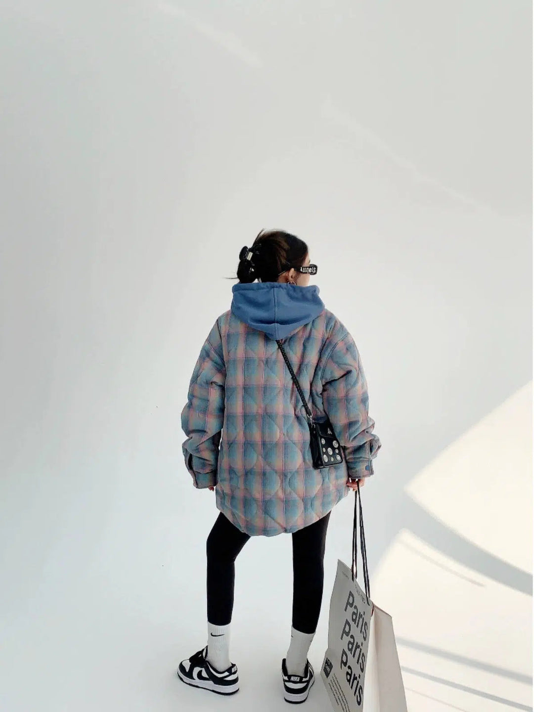 Plaid Oversized Hooded Coat