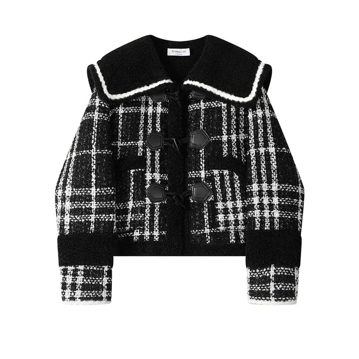 Plaid Toggle Coat