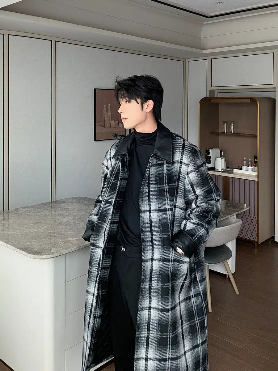 Plaid Woolen Coat