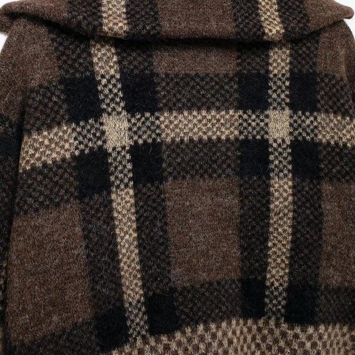 Plaid Zippered Coat