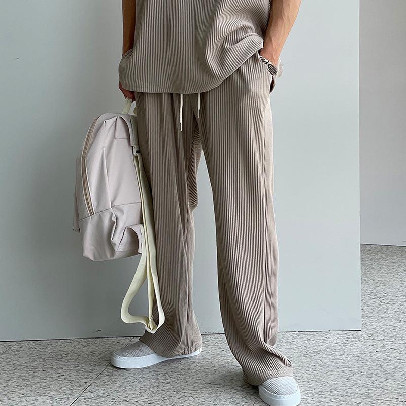 Pleated Sports Vest & Drawstring Pants Suit