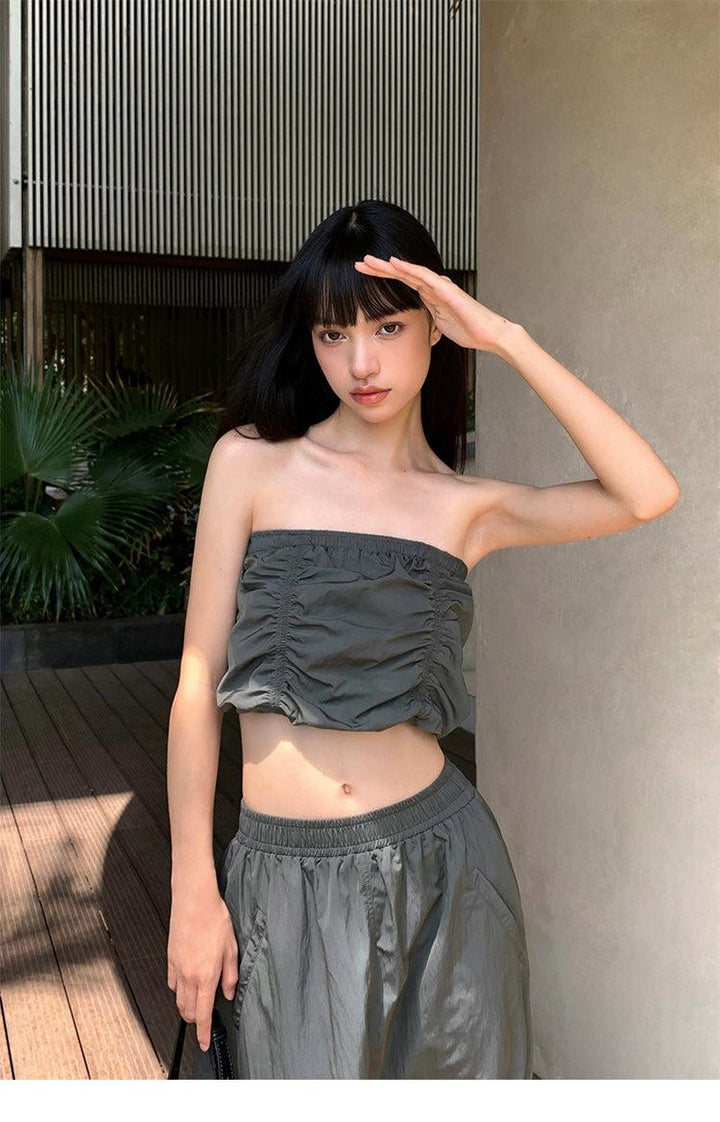 Pleated Tube Top Vest