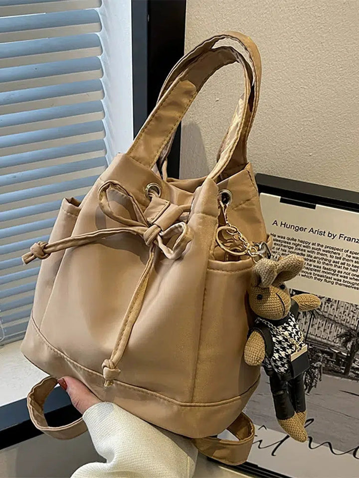 Plush Accessory Drawstring Bucket Bag