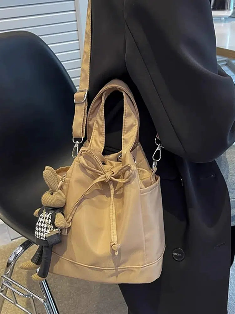 Plush Accessory Drawstring Bucket Bag