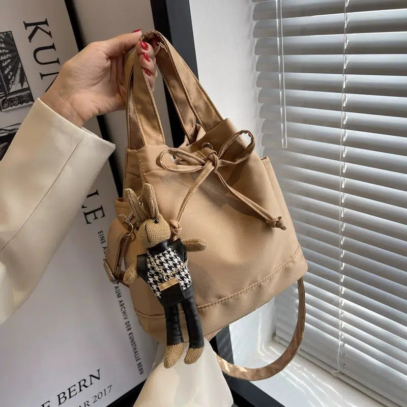 Plush Accessory Drawstring Bucket Bag