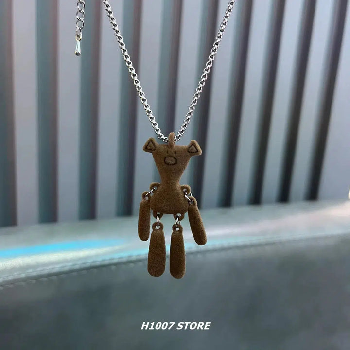 Plush Bear Pendant Necklace