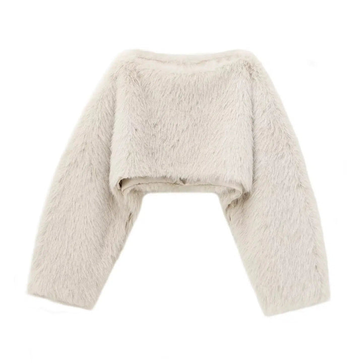 Plush Cropped Hoodie Top