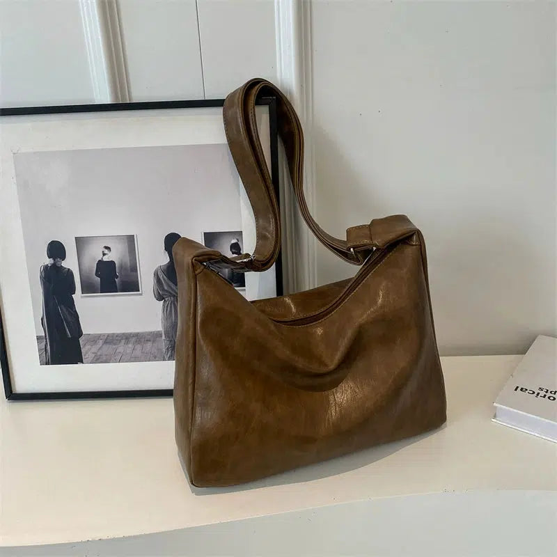 Plush Keychain Leather Tote Bag