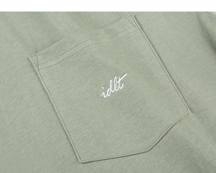 Pocket Logo Embroidered Round Neck T-Shirt