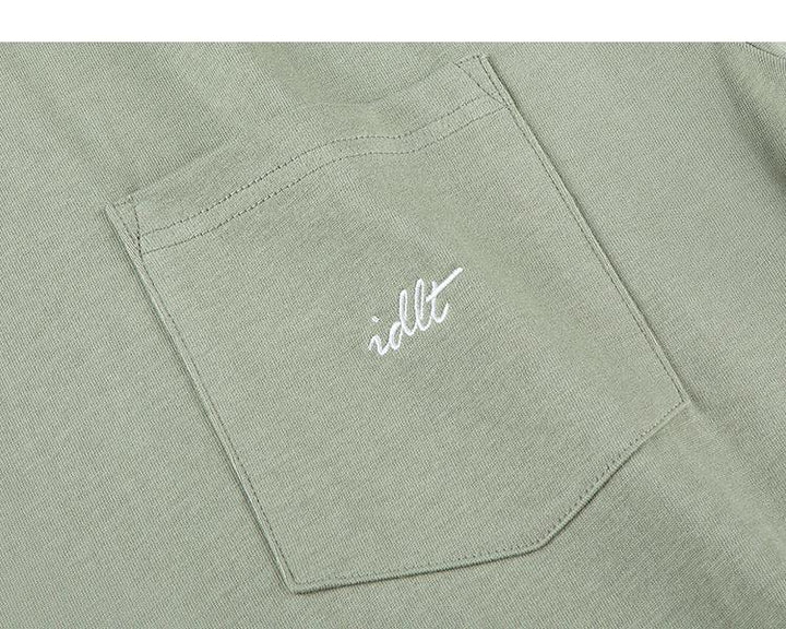 Pocket Logo Embroidered Round Neck T-Shirt