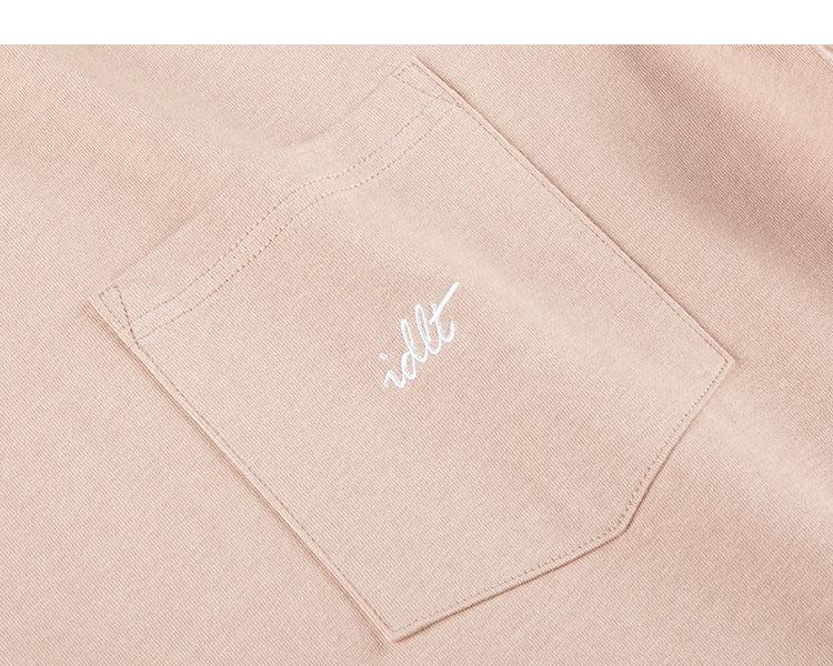 Pocket Logo Embroidered Round Neck T-Shirt