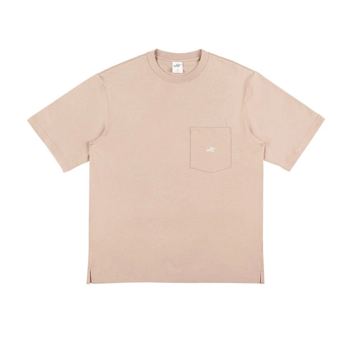 Pocket Logo Embroidered Round Neck T-Shirt