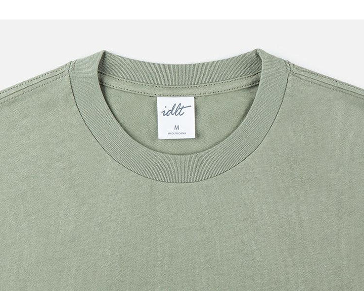 Pocket Logo Embroidered Round Neck T-Shirt