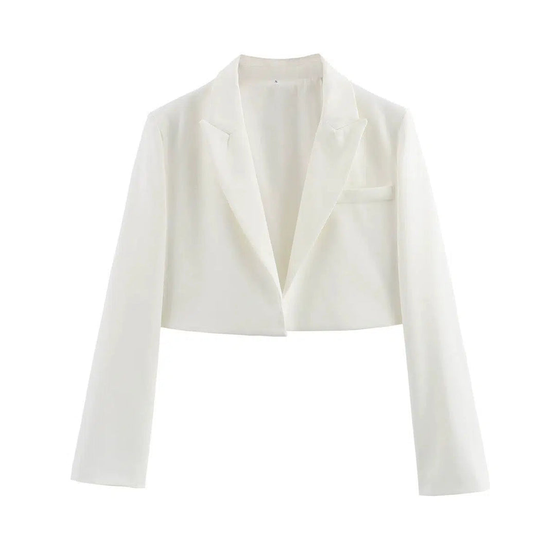 Pockets Cropped Blazer Jacket