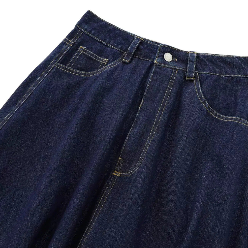 Pockets Denim A-Line Skirt