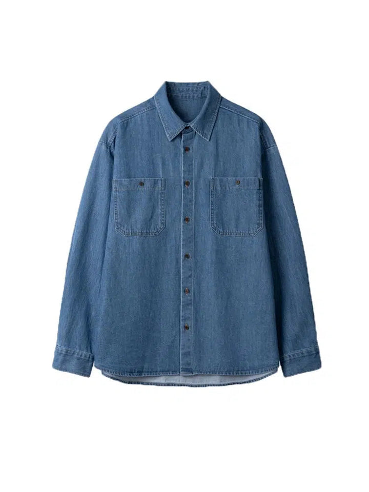 Pockets Denim Button-Up Jacket