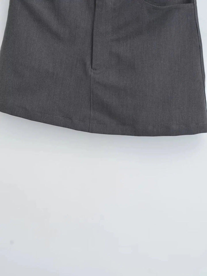 Pockets Low-Waist Mini Skirt