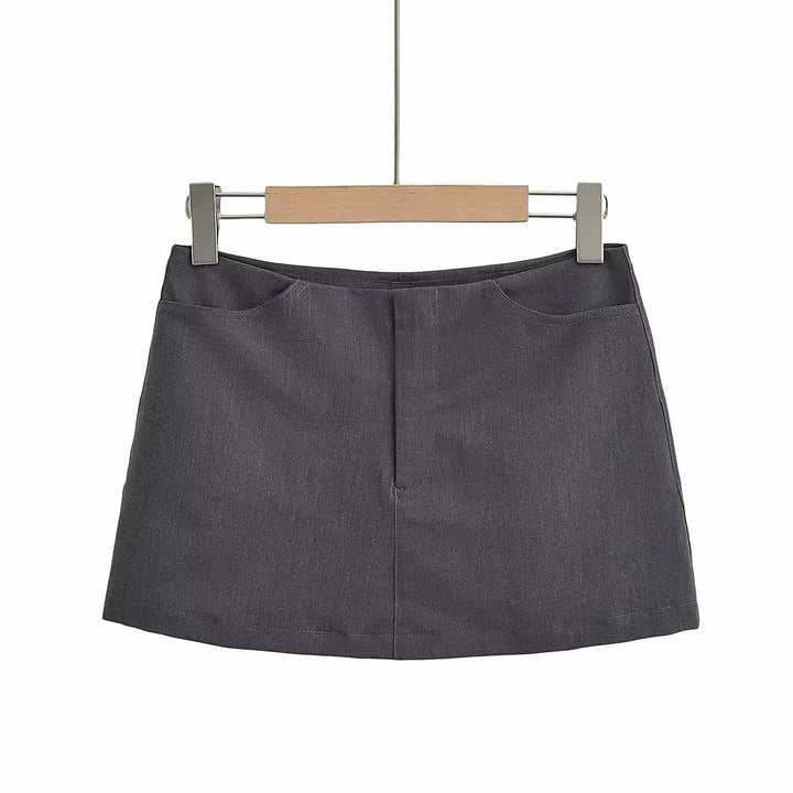 Pockets Low-Waist Mini Skirt