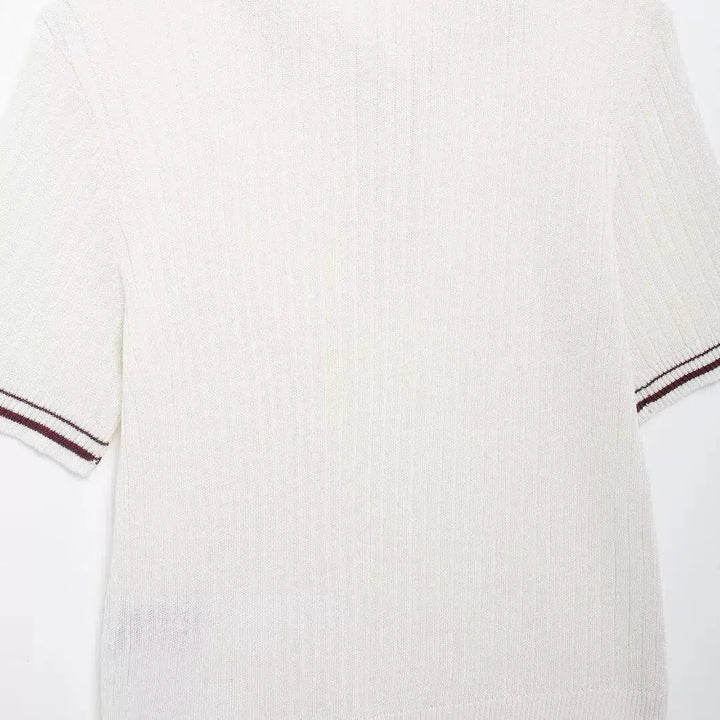 Polo Knit Short Sleeve Top