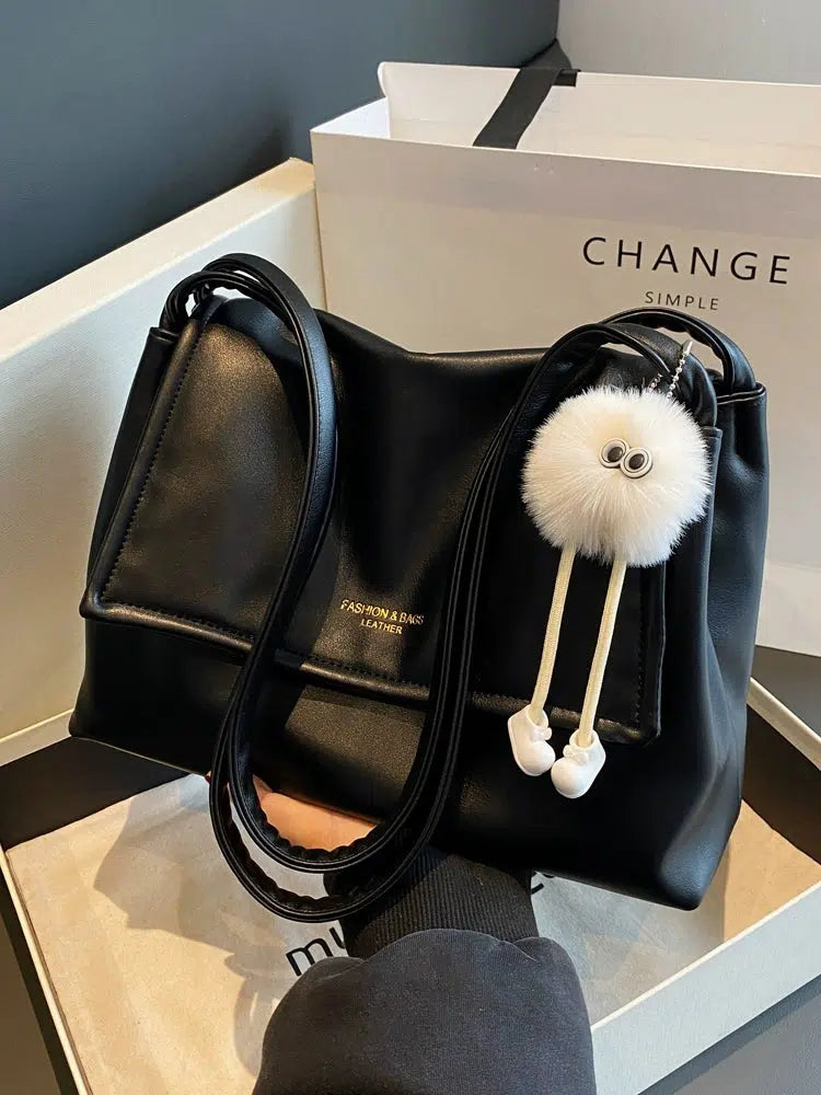 Pom Keychain Soft Leather Handbag