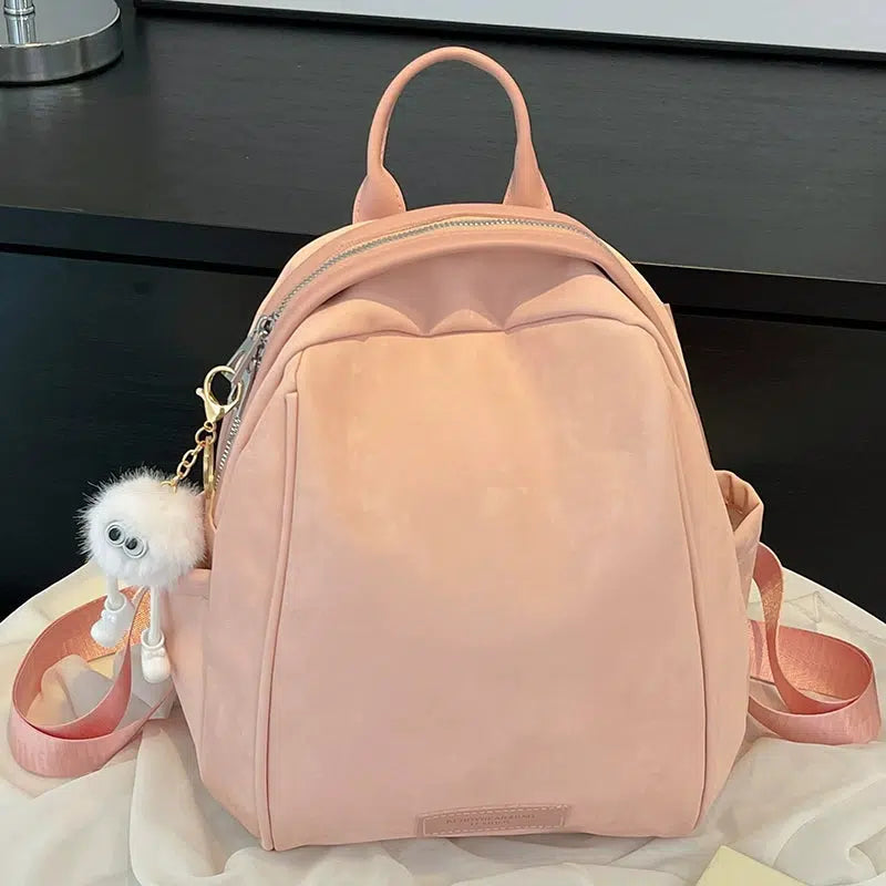 Pom Pom Keychain Casual Backpack