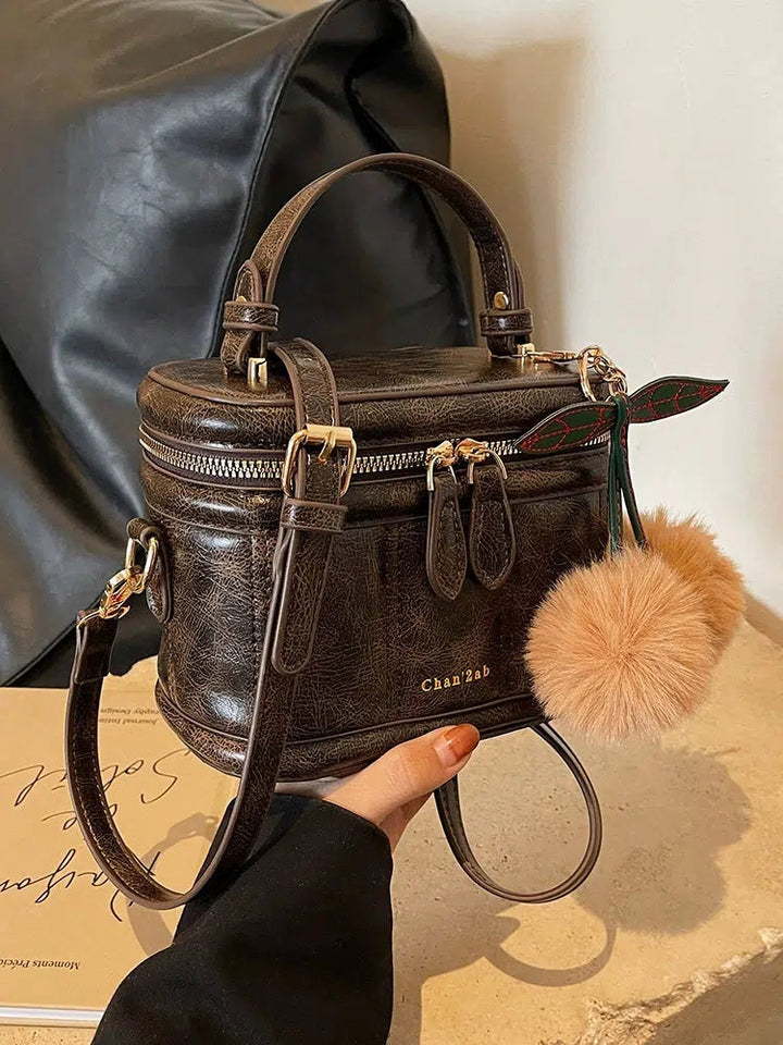 Portable Bucket Shaped Crossbody Bag