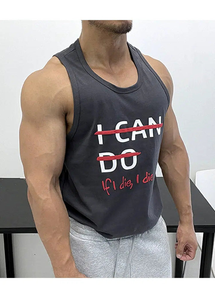 Printed Slogan Fitness Motivational Vest