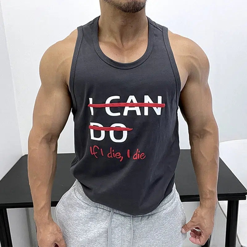 Printed Slogan Fitness Motivational Vest