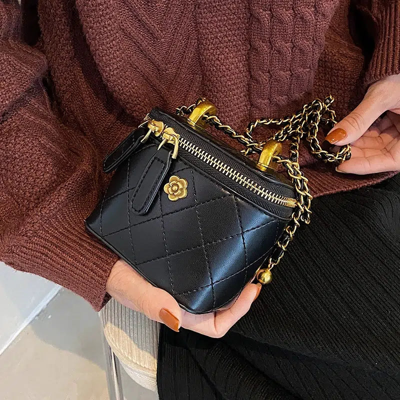 Quilted Chain Handle Mini Bag