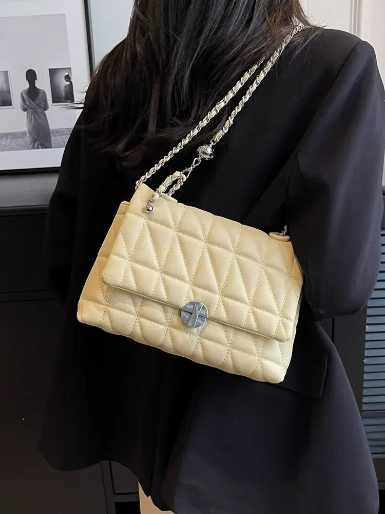 Quilted Chain Small Square Bag