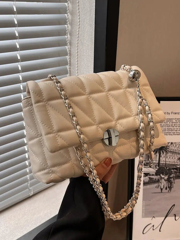 Quilted Chain Small Square Bag