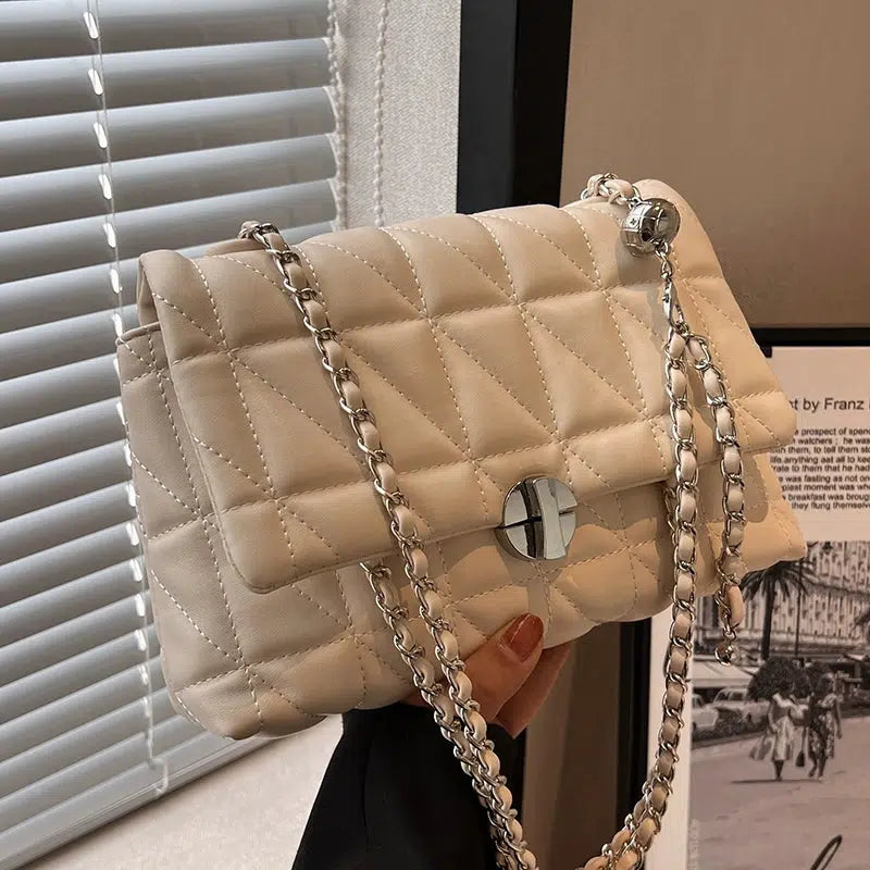 Quilted Chain Small Square Bag