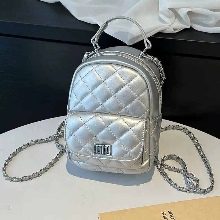 Quilted Chain Strap Backpack