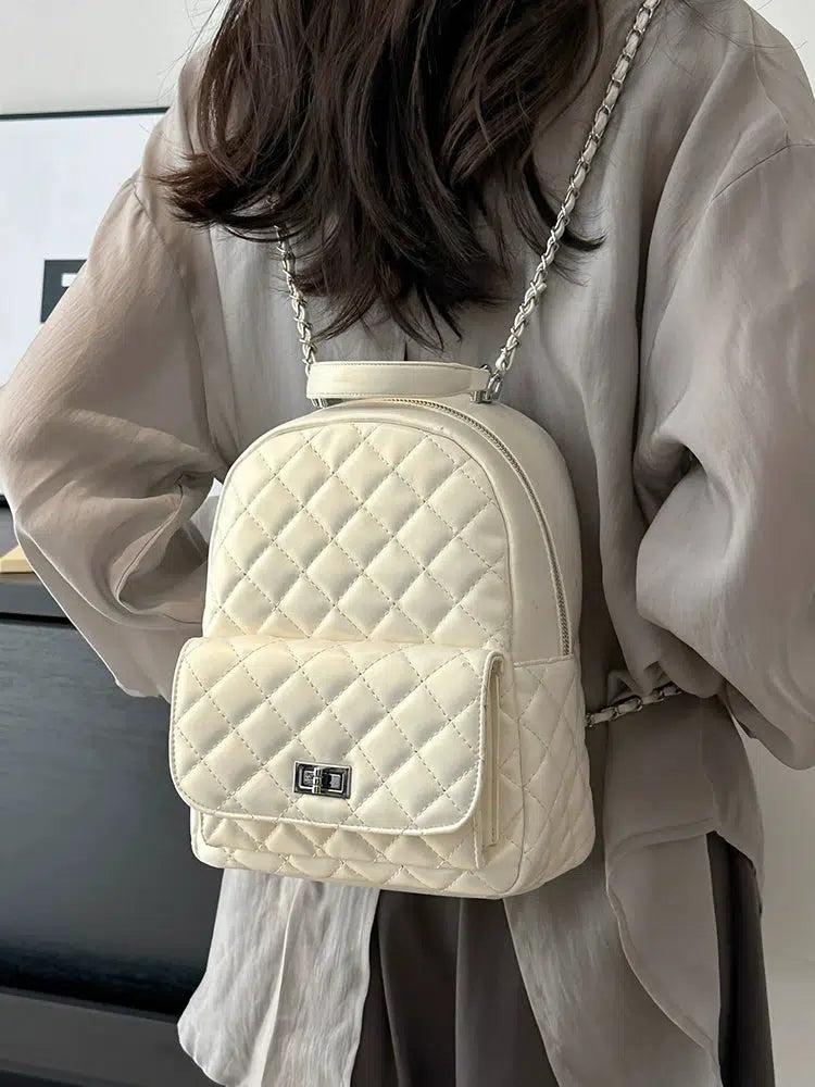 Quilted Chain Strap Backpack