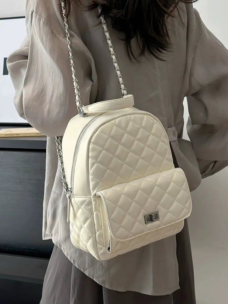 Quilted Chain Strap Backpack