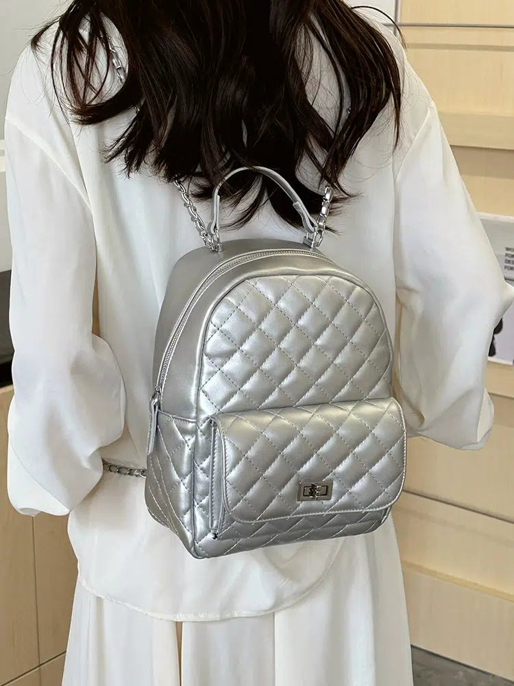 Quilted Chain Strap Backpack