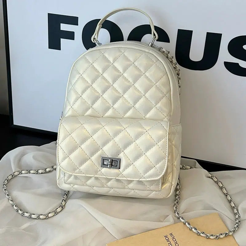 Quilted Chain Strap Backpack