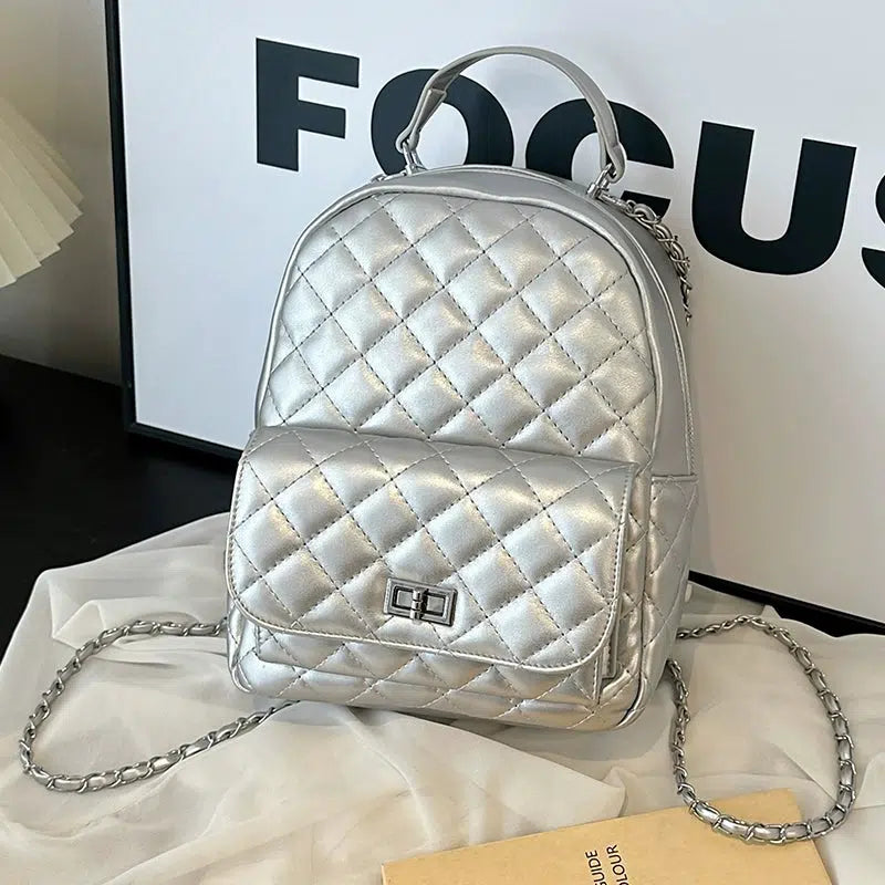 Quilted Chain Strap Backpack