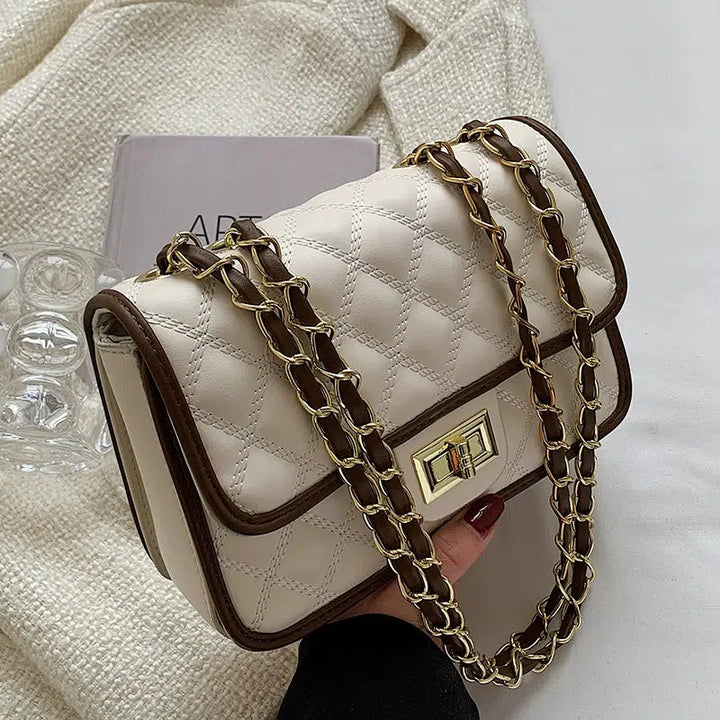 Quilted Chain Strap Small Square Bag