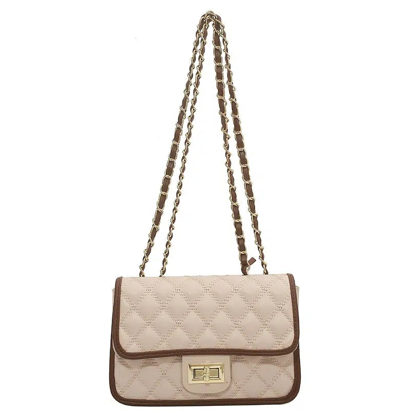 Quilted Chain Strap Small Square Bag